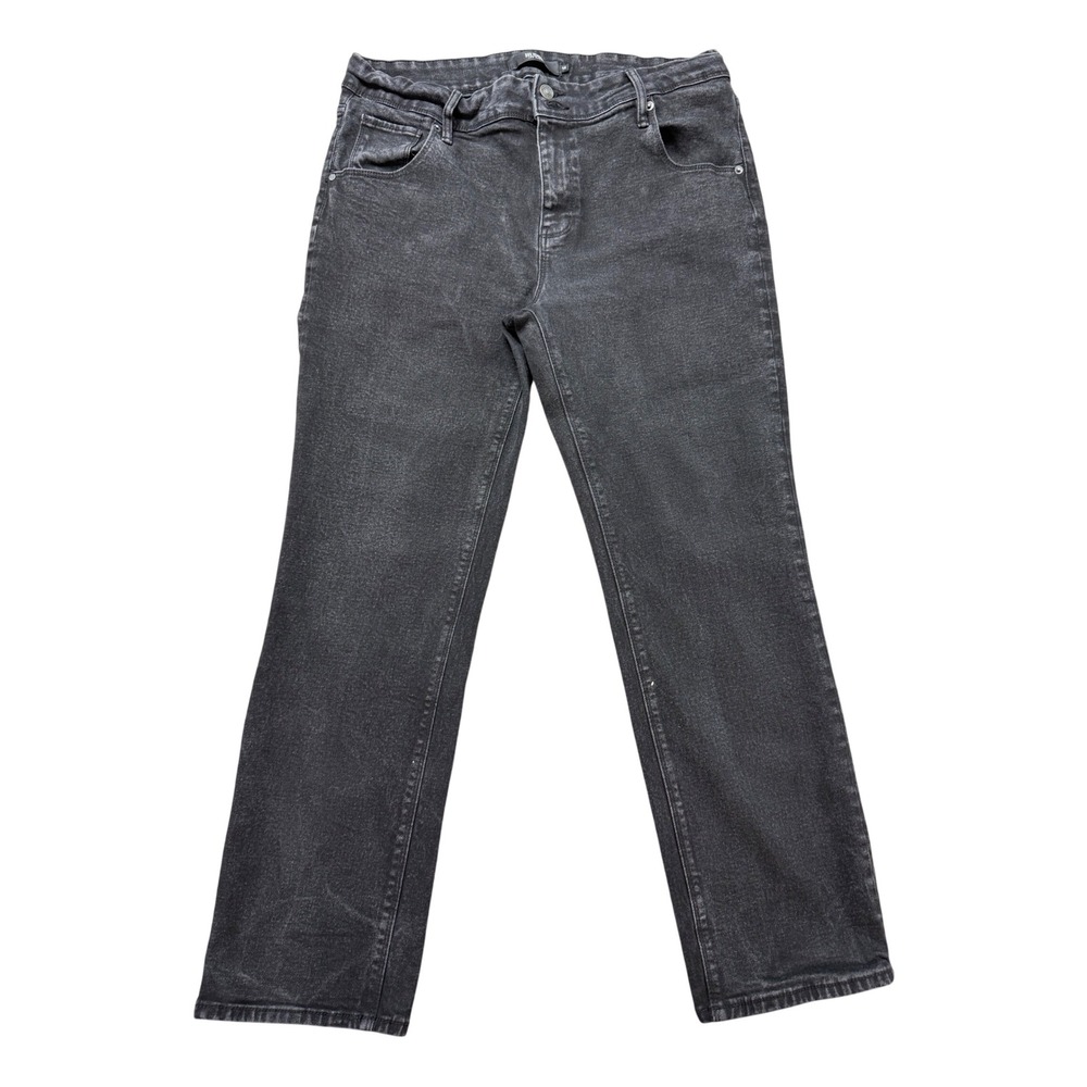 Hudson Straight Leg Jeans Womens 14 Black Excellent Stretch Flap Pocket